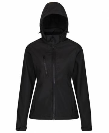 Regatta Women's Venturer 3-layer Hooded Softshell Jacket - Black Regatta Women's Venturer 3-layer Hooded Softshell Jacket - Black