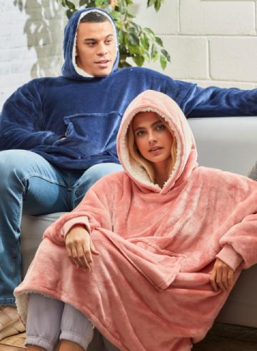 The Ribbon Oversized Cosy Reversible Sherpa Hoodie