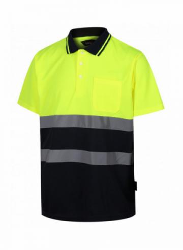 Traega Hi-Vis Contrast Polo Shirts - Yellow / Navy Traega Hi-Vis Contrast Polo Shirts - Yellow / Navy