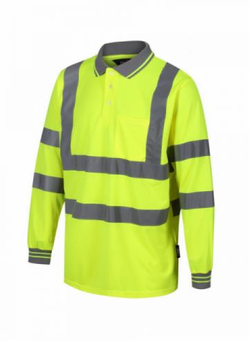 Traega Hi-Vis Long Sleeve Polo Shirts - Yellow Traega Hi-Vis Long Sleeve Polo Shirts - Yellow