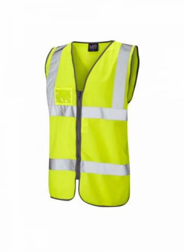 Leo Rumsam Waistcoat Front Zip & ID Pocket - Yellow Leo Rumsam Waistcoat Front Zip & ID Pocket - Yellow