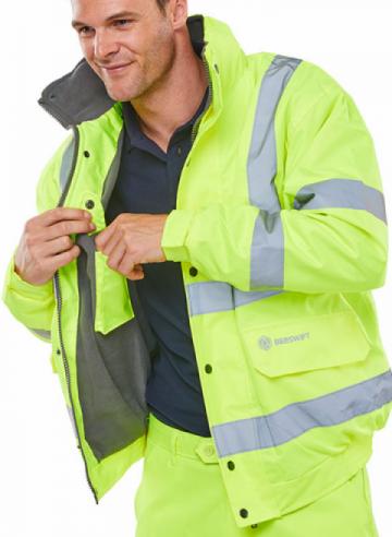 HIGH VISIBILITY FLEECE LINED BOMBER JACKET HIGH VISIBILITY FLEECE LINED BOMBER JACKET
