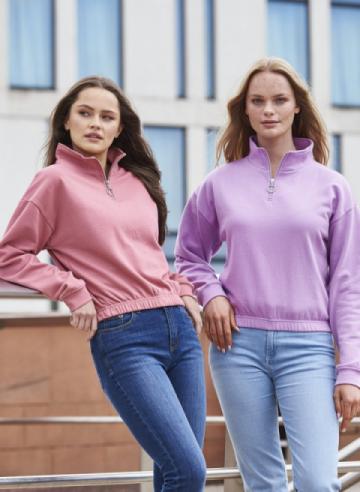 JH037 Women's Cropped 1/4 Zip Sweat JH037 Women's Cropped 1/4 Zip Sweat