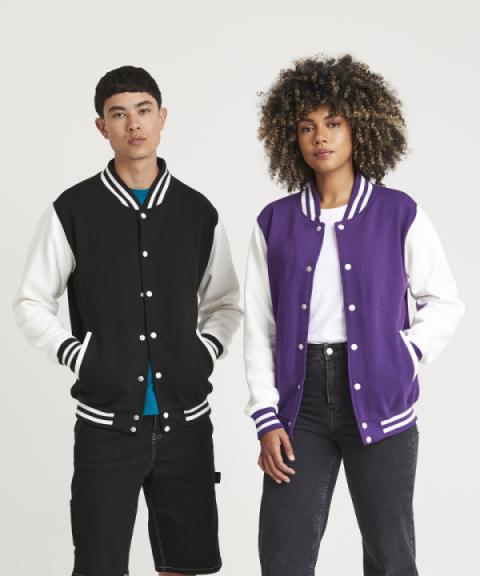 AWDis Just Hoods JH43J Kids Varsity Jacket Customised Clothing