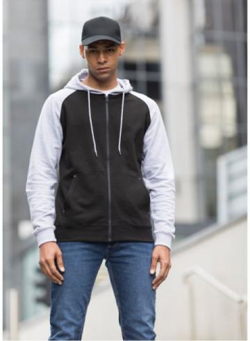 AWDis Just Hoods Baseball Zoodie AWDis Just Hoods Baseball Zoodie