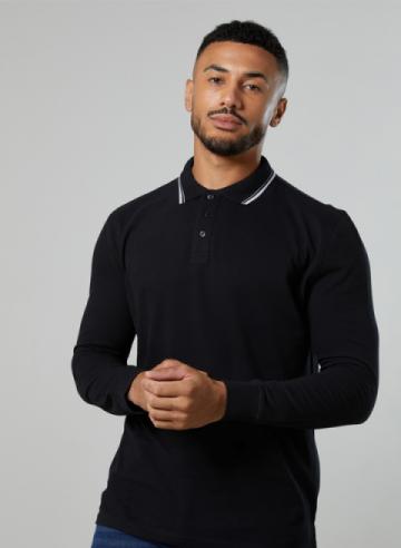 AWDis Just Polos Long Sleeve Tipped 100 Polo AWDis Just Polos Long Sleeve Tipped 100 Polo