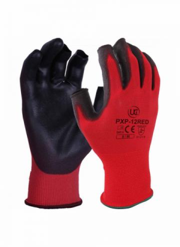 PXP-12 RED - Part Fingerless PU Palm Gloves PXP-12 RED - Part Fingerless PU Palm Gloves