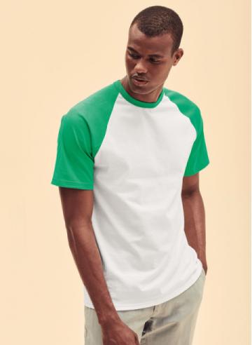 Fruit of the Loom Short Sleeve Baseball T-Shirt Fruit of the Loom Short Sleeve Baseball T-Shirt