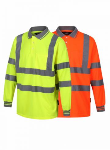 Traega Hi-Vis Long Sleeve Polo Shirts Traega Hi-Vis Long Sleeve Polo Shirts