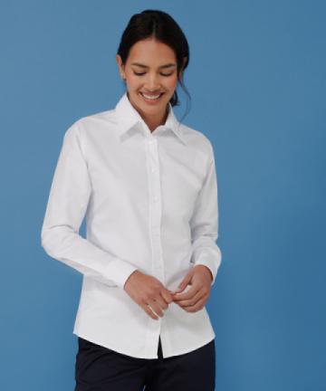 HB511 Henbury Womens Classic Long Sleeve Oxford Shirt HB511 Henbury Womens Classic Long Sleeve Oxford Shirt