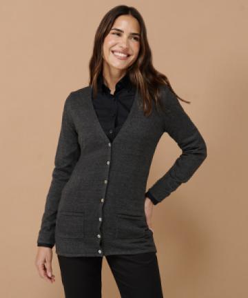Henbury Women's V-Button Cardigan Henbury Women's V-Button Cardigan