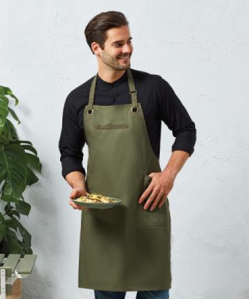 Premier Barley' Contrast Stitch Sustainable Bib Apron Premier Barley' Contrast Stitch Sustainable Bib Apron