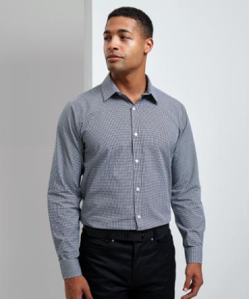 Premier Microcheck (Gingham) Long Sleeve Cotton Shirt PR220 Premier Microcheck (Gingham) Long Sleeve Cotton Shirt PR220