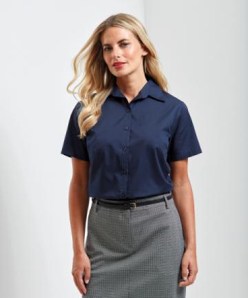 Premier Women's short sleeve poplin blouse Premier Women's short sleeve poplin blouse