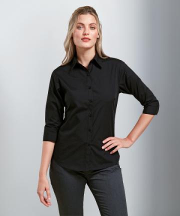 Premier Womens ¾ Sleeve Poplin Blouse Premier Womens ¾ Sleeve Poplin Blouse