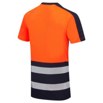 blue sphere essentials hi vis eco two tone coolair orange t shirt back right