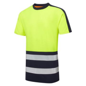 blue sphere essentials hi vis eco two tone coolair yellow t shirt front left no logo