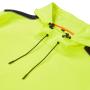 system hi vis eco yellow navy hoodie detail