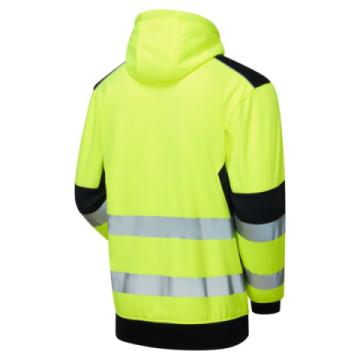 system hi vis eco zip thru yellow hoodie back right 1