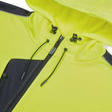 system hi vis eco zip thru yellow hoodie front close up 1