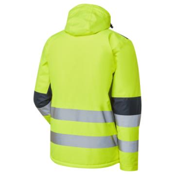 system hi vis yellow navy thermal waterproof eco jacket back 1