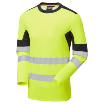 system long sleeve t shirt yellow navy front left