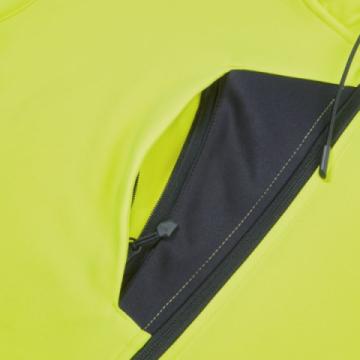 system hi vis eco zip thru yellow hoodie zipper pocket detail 1
