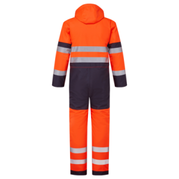 system orange navy coverall back