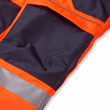 system orange navy coverall kneepad details