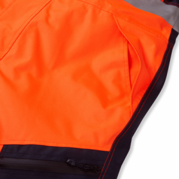 system orange navy coverall pocket detail